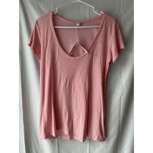 James Perse Deep V Neck T Shirt Peony Womens Size 1